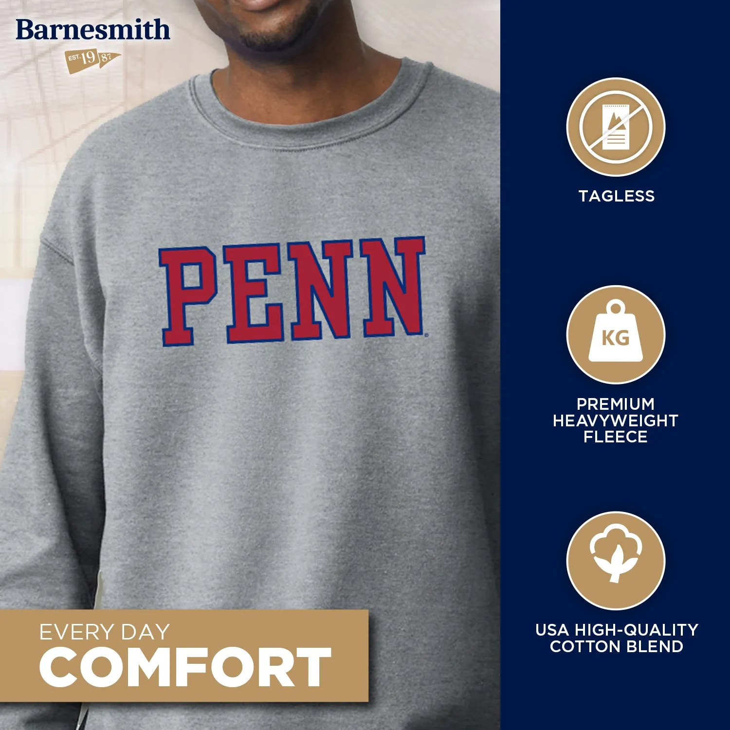Penn Essential Sweatshirt (Heather Grey) sold by Barnesmith product image thumbnail 3