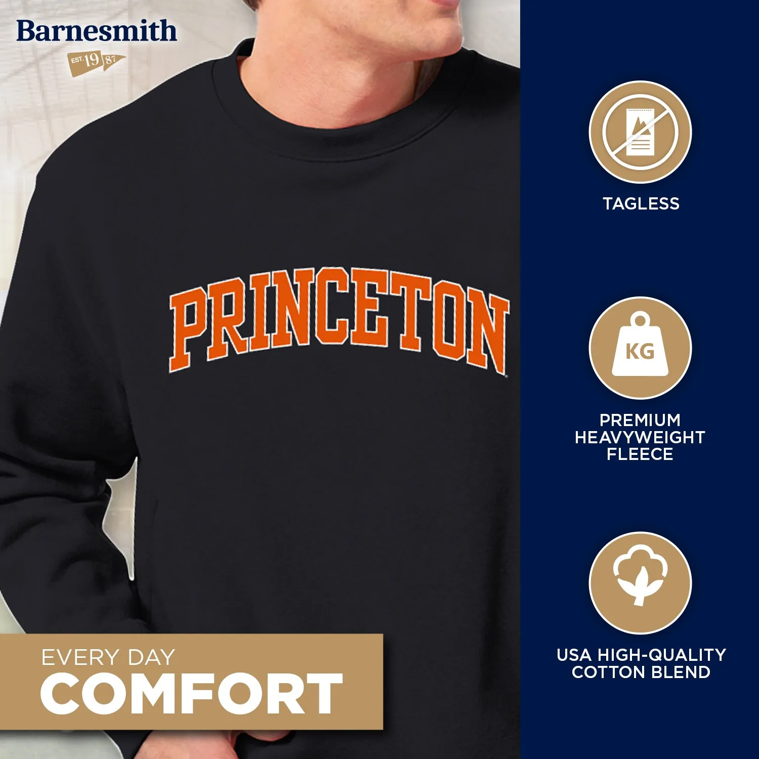 Princeton University Essential Sweatshirt (Black) sold by Barnesmith product image thumbnail 3