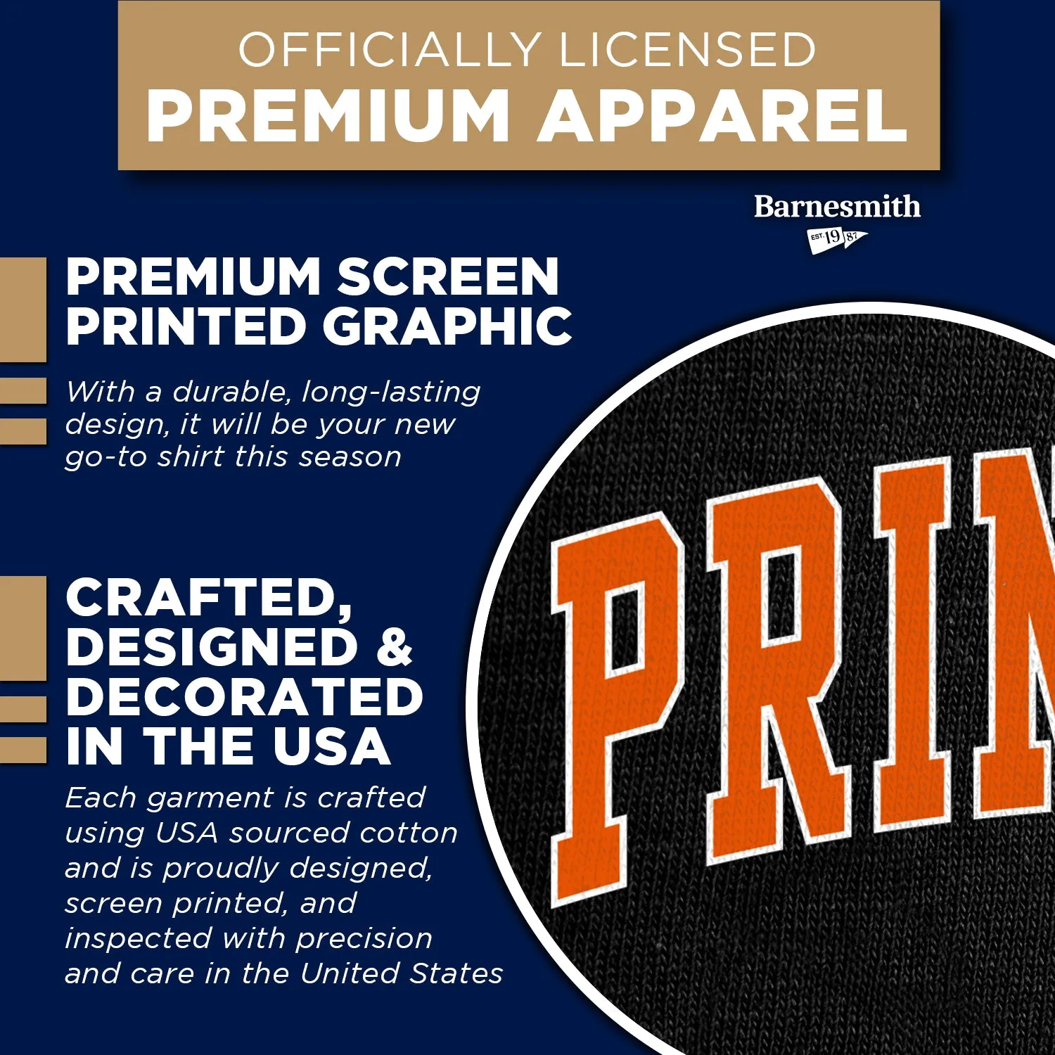 Princeton Classic T-Shirt (Black) sold by Barnesmith product image thumbnail 4