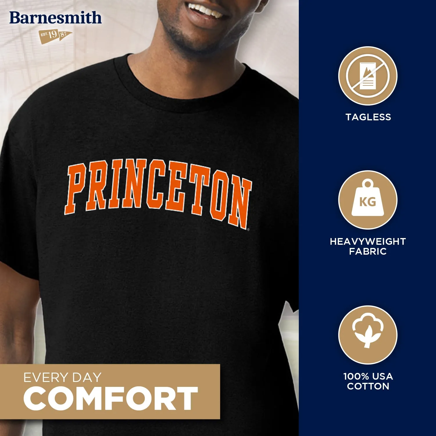 Princeton Classic T-Shirt (Black) sold by Barnesmith product image thumbnail 3