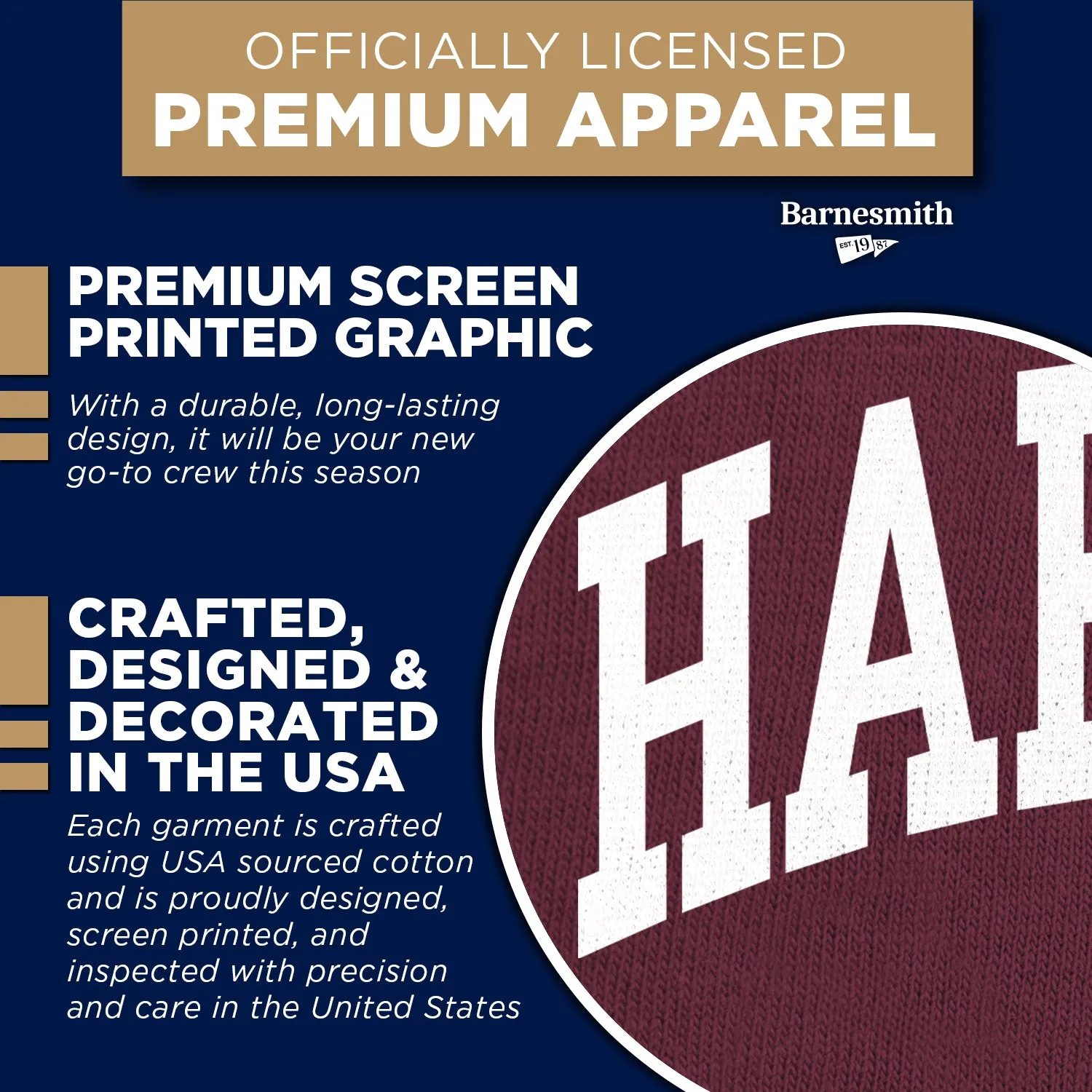 Harvard University Essential Crewneck Sweatshirt (Crimson) sold by Barnesmith product image thumbnail 4