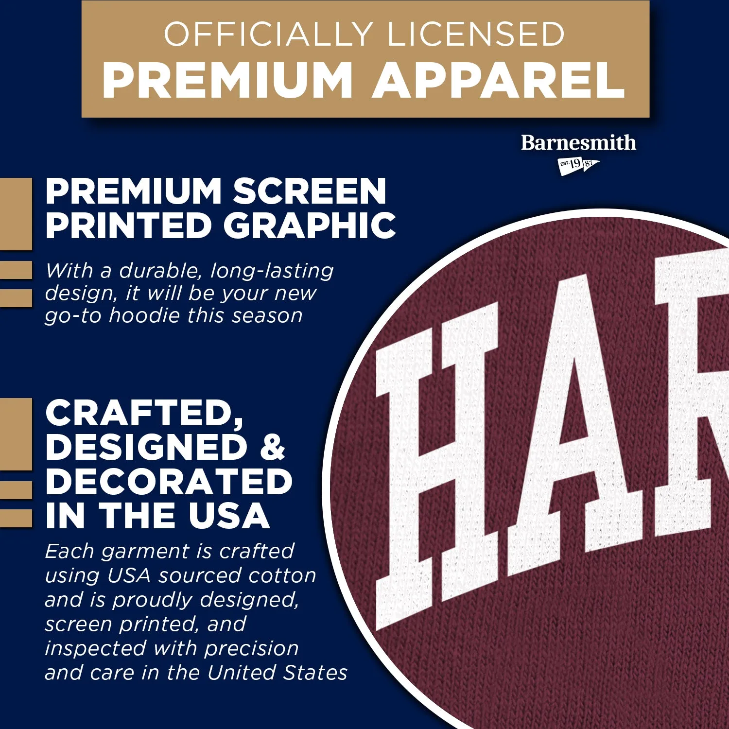 Harvard University Essential Hooded Sweatshirt (Crimson) sold by Barnesmith product image thumbnail 4