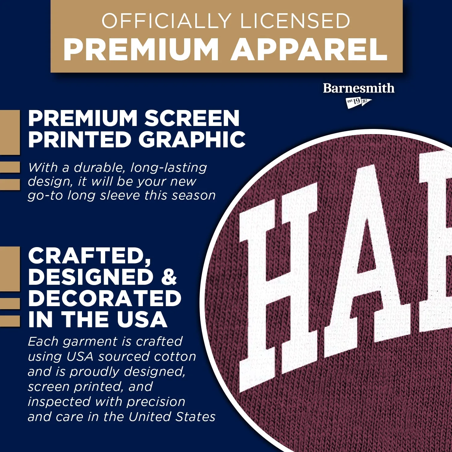 Harvard L/S T-Shirt Classic (Maroon) sold by Barnesmith product image thumbnail 4