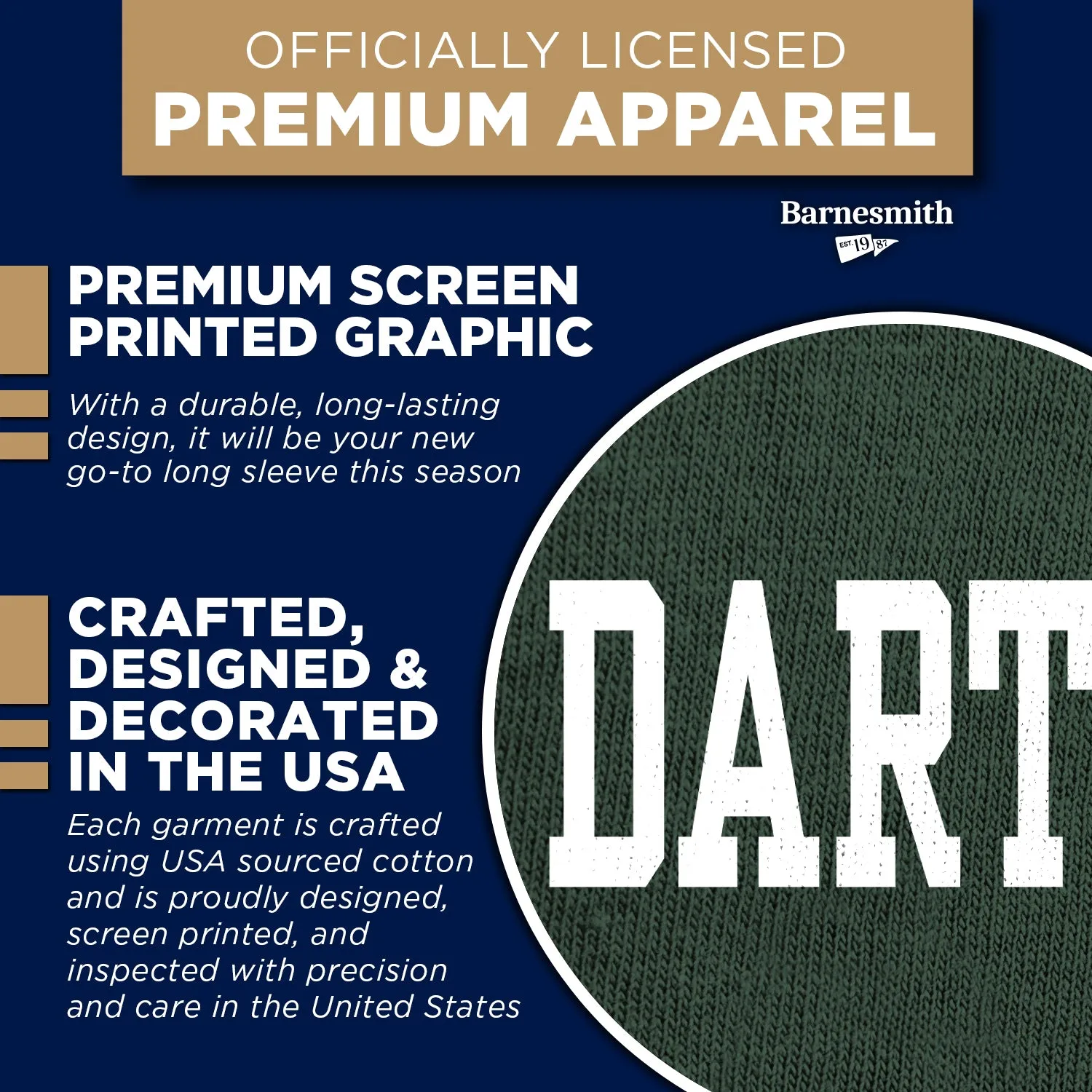 Dartmouth Classic L/S T-Shirt (Hunter) sold by Barnesmith product image thumbnail 4