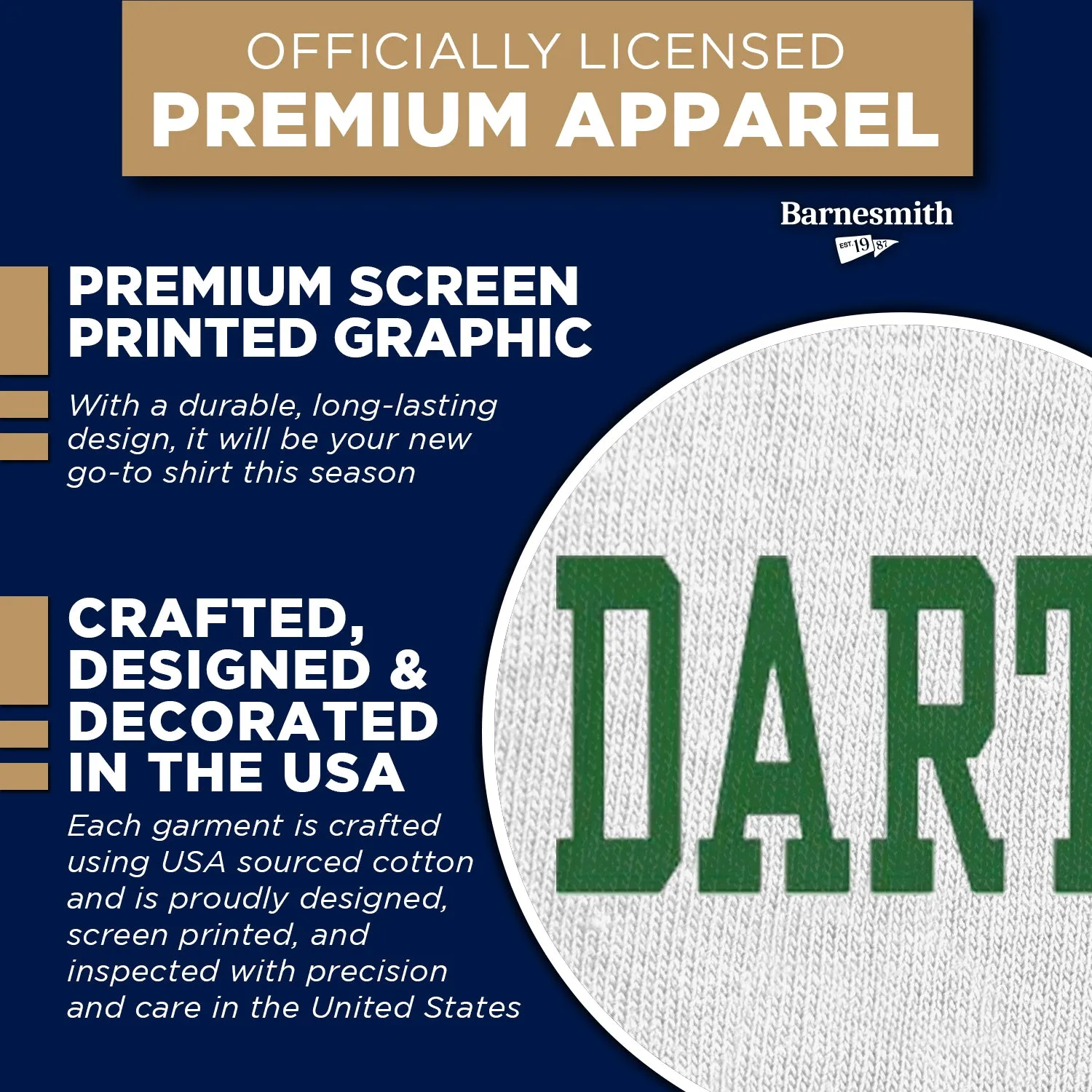 Dartmouth Classic T-Shirt (White) sold by Barnesmith product image thumbnail 4