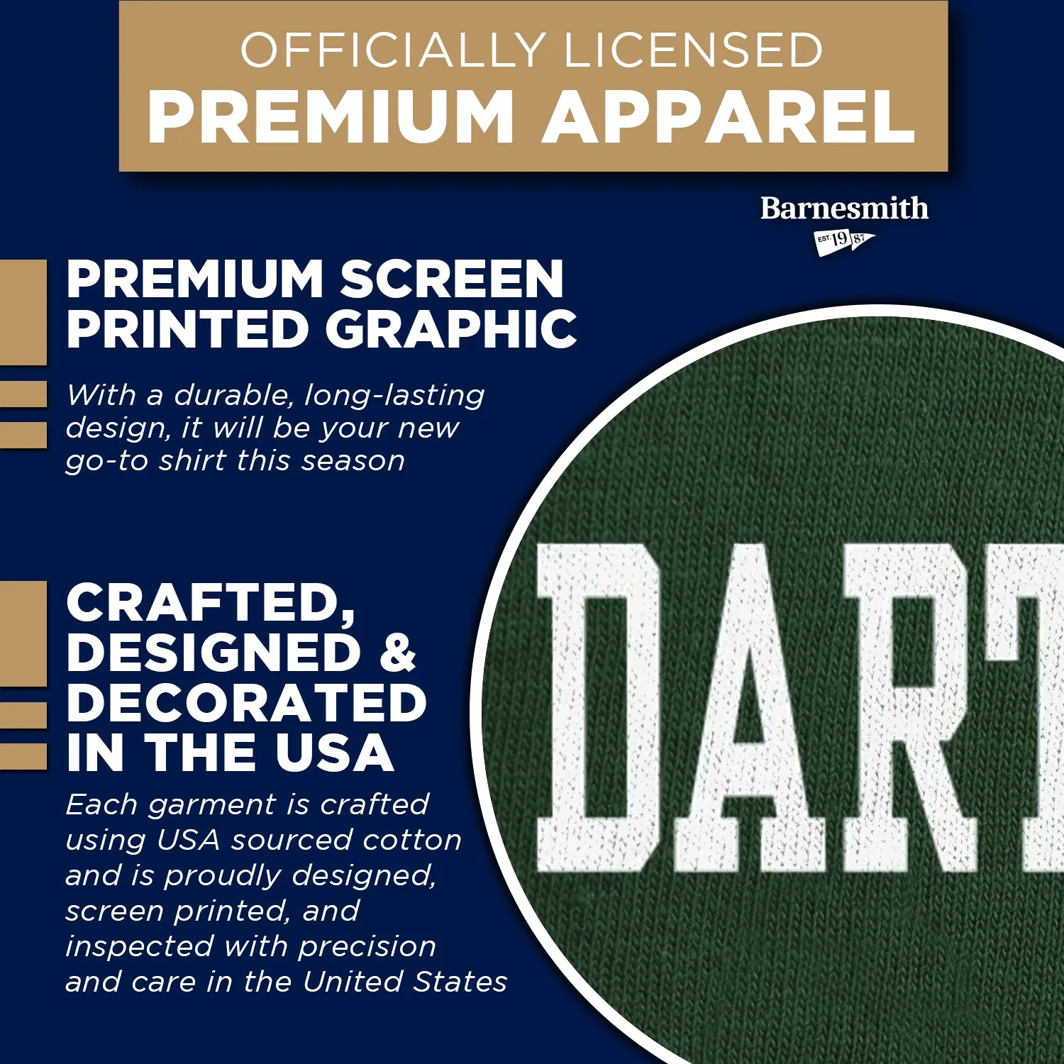 Dartmouth Classic T-Shirt (Hunter) sold by Barnesmith product image thumbnail 4