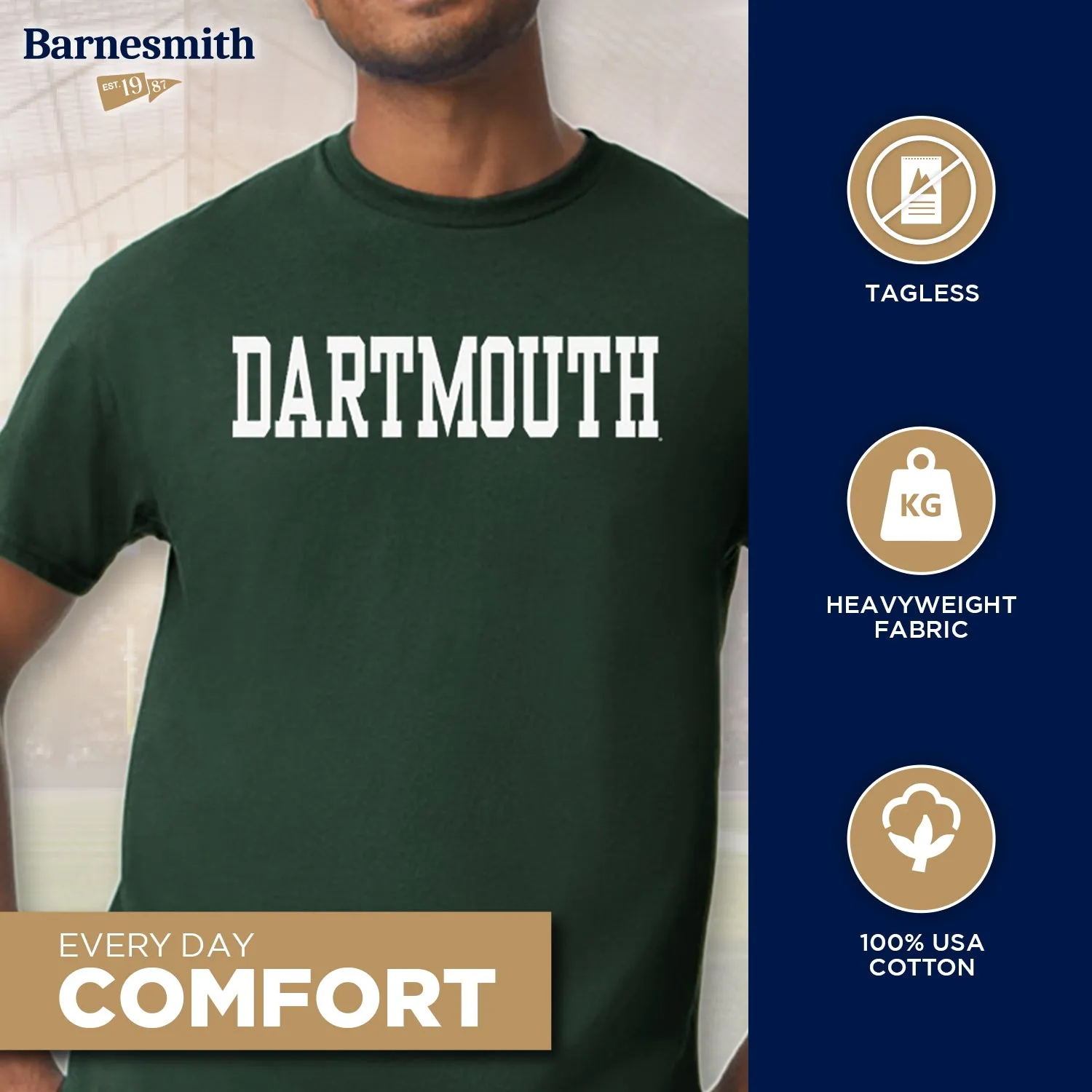 Dartmouth Classic T-Shirt (Hunter) sold by Barnesmith product image thumbnail 3