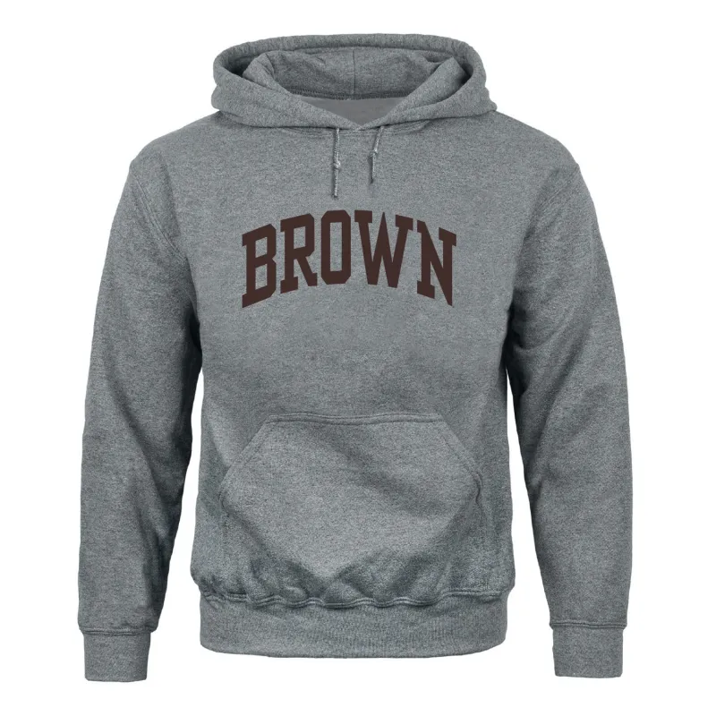 Brown University Essential Hooded Sweatshirt (Heather Grey) sold by Barnesmith