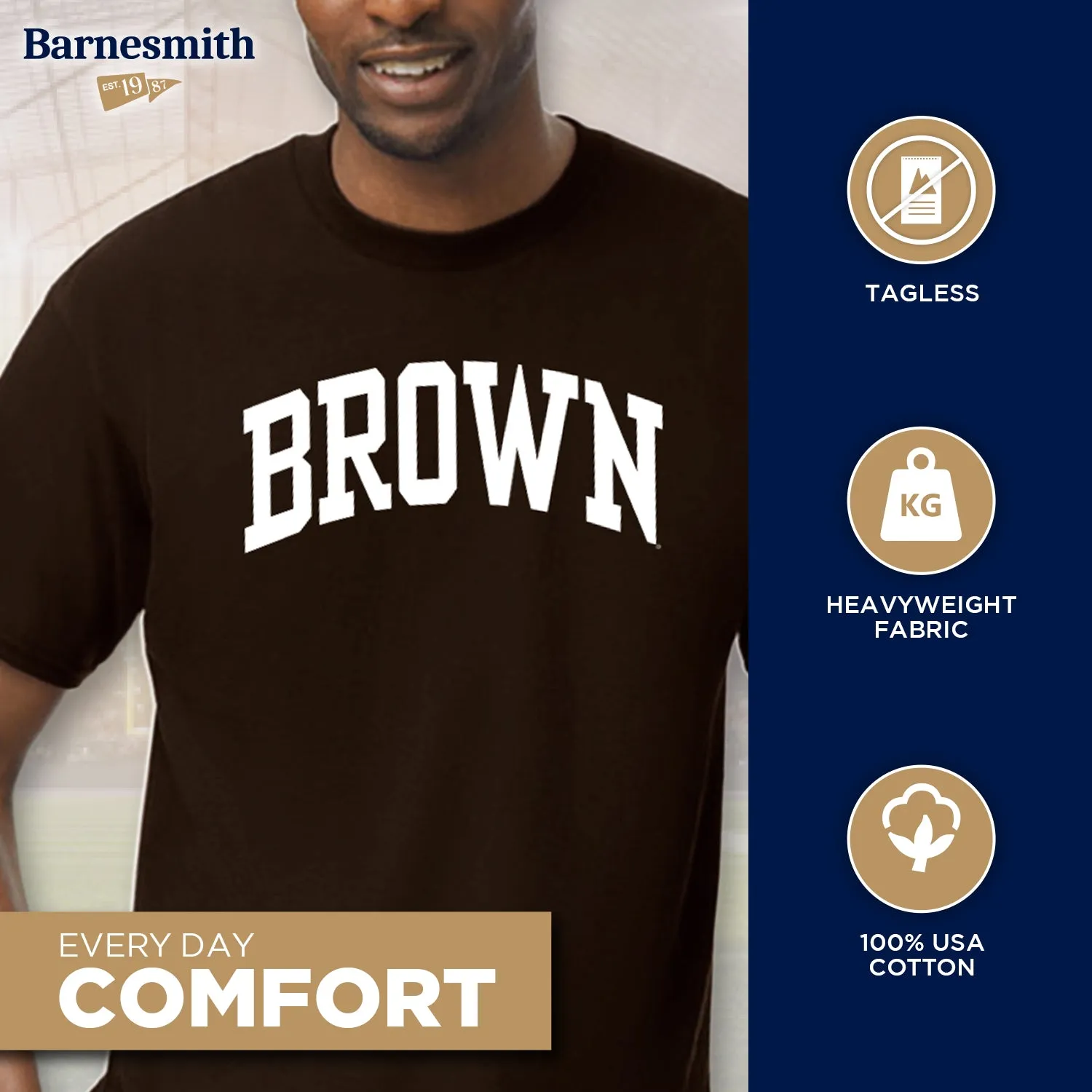 Brown Classic T-Shirt (Brown) sold by Barnesmith product image thumbnail 3