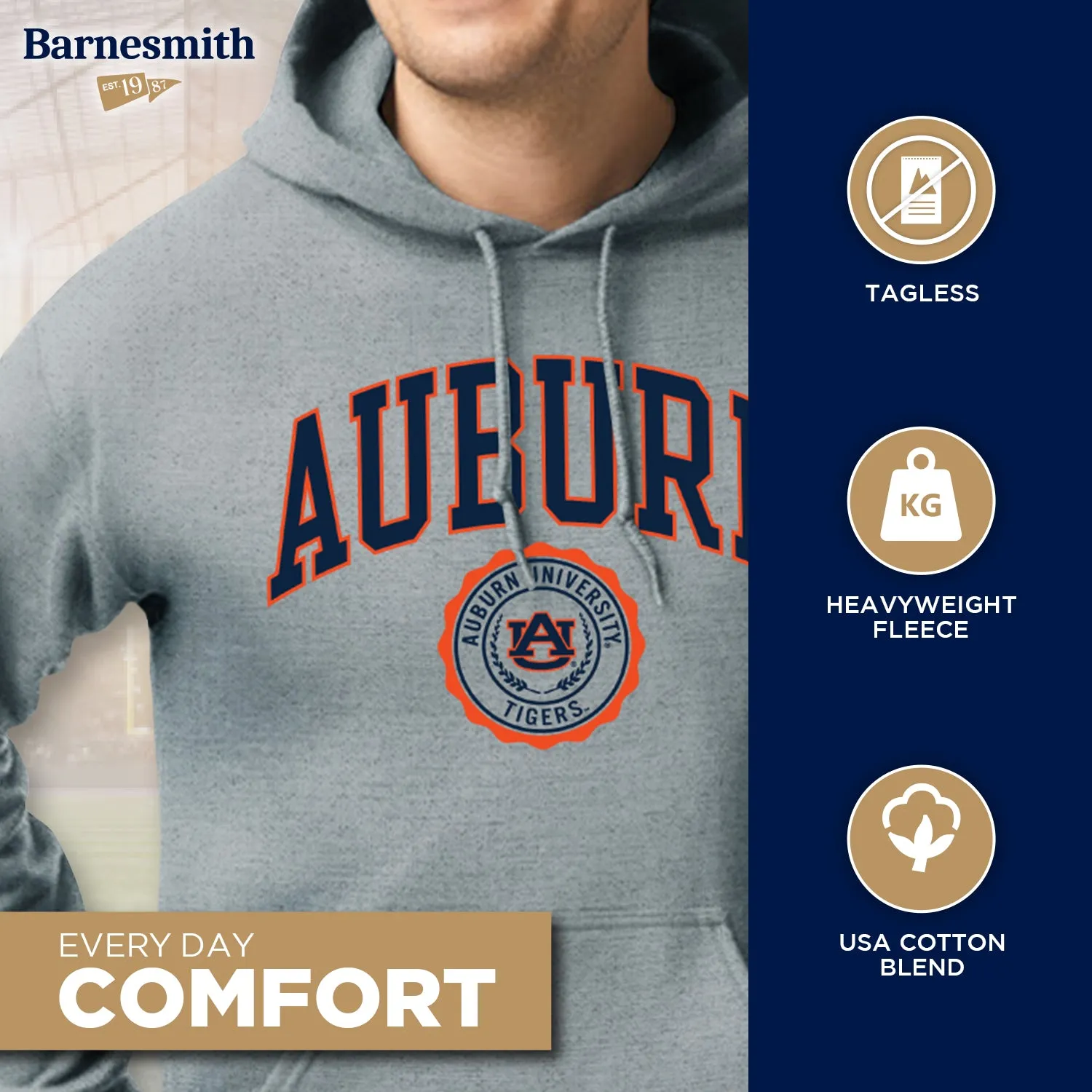 Auburn University Heritage Hooded Sweatshirt (Charcoal) sold by Barnesmith product image thumbnail 3