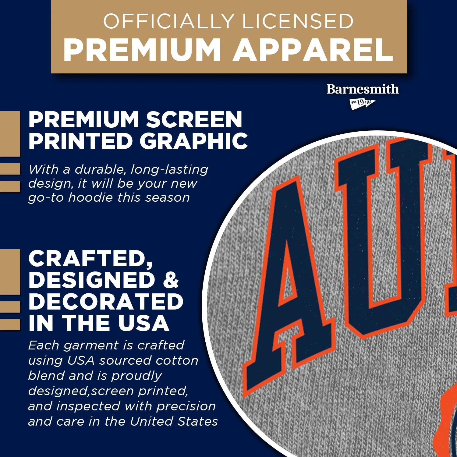 Auburn University Heritage Hooded Sweatshirt (Charcoal) sold by Barnesmith product image thumbnail 4