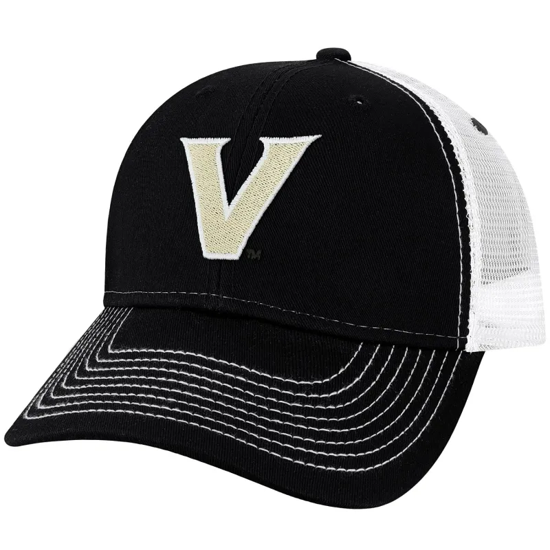 Vanderbilt University Sideline Trucker Hat One-Size (Black/White) sold by Barnesmith