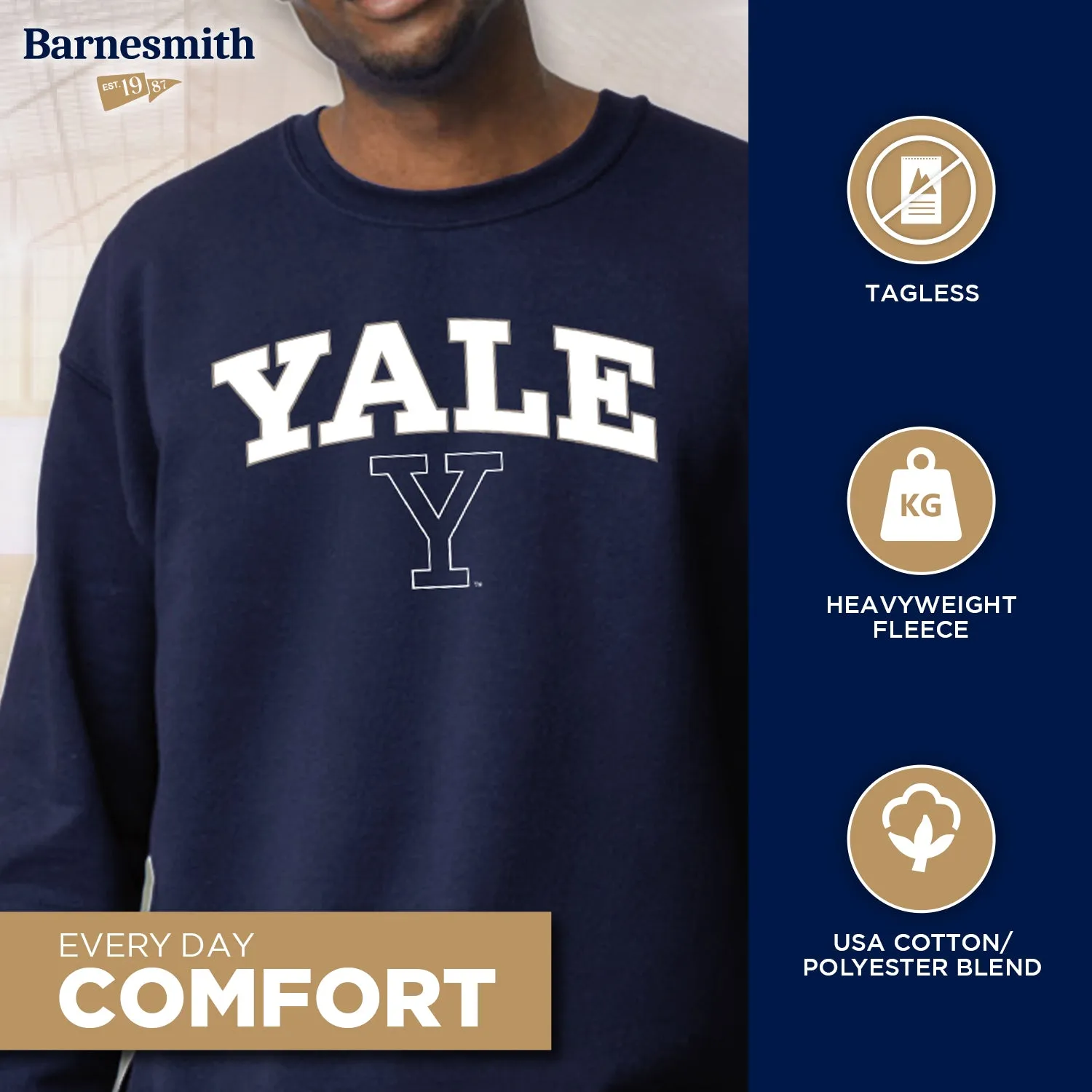 Yale University Spirit Sweatshirt (Navy) sold by Barnesmith product image thumbnail 3