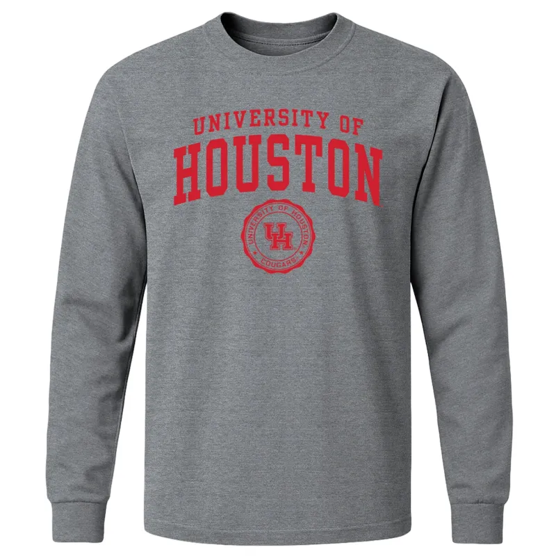 University of Houston Heritage Long Sleeve T-Shirt (Charcoal Grey) sold by Barnesmith