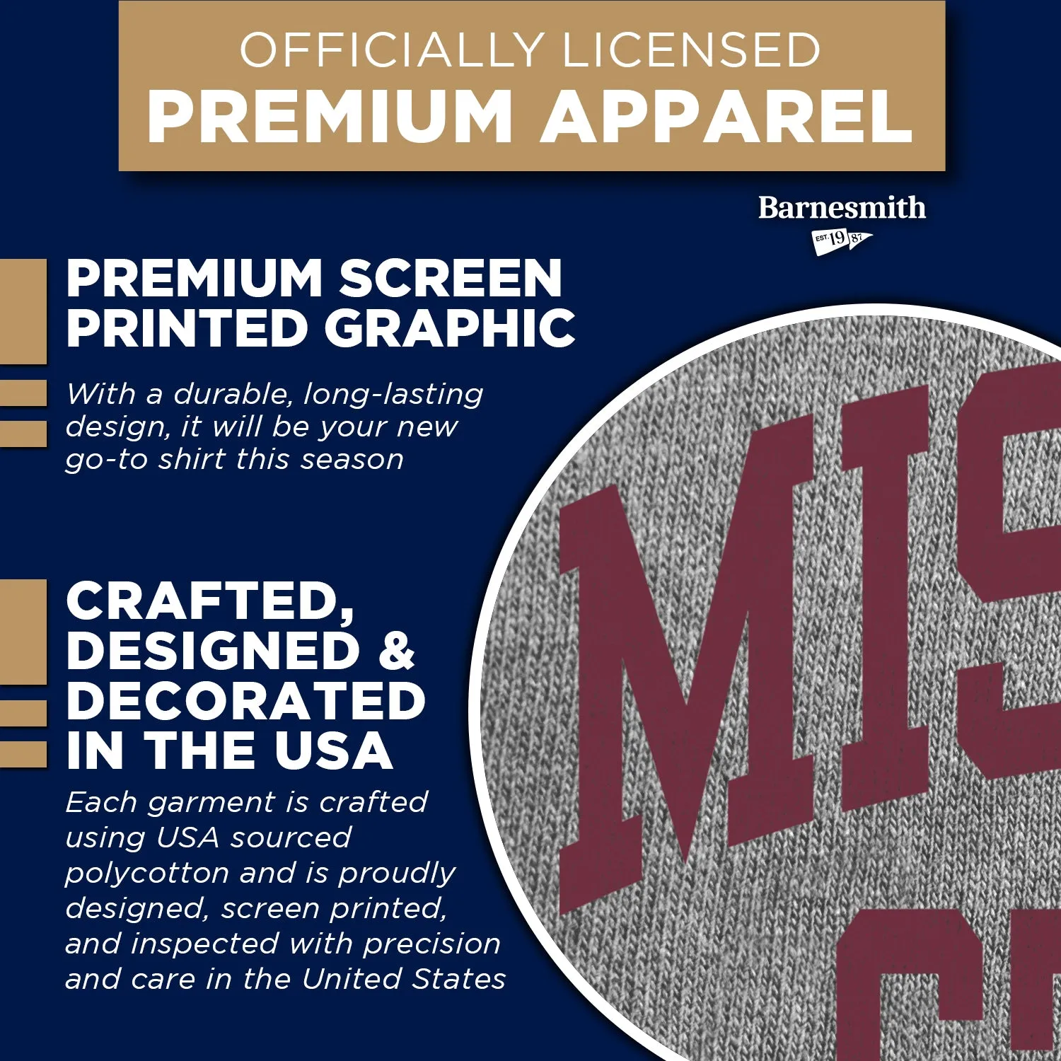 Missouri State University Classic T-Shirt (Charcoal Grey) sold by Barnesmith product image thumbnail 4