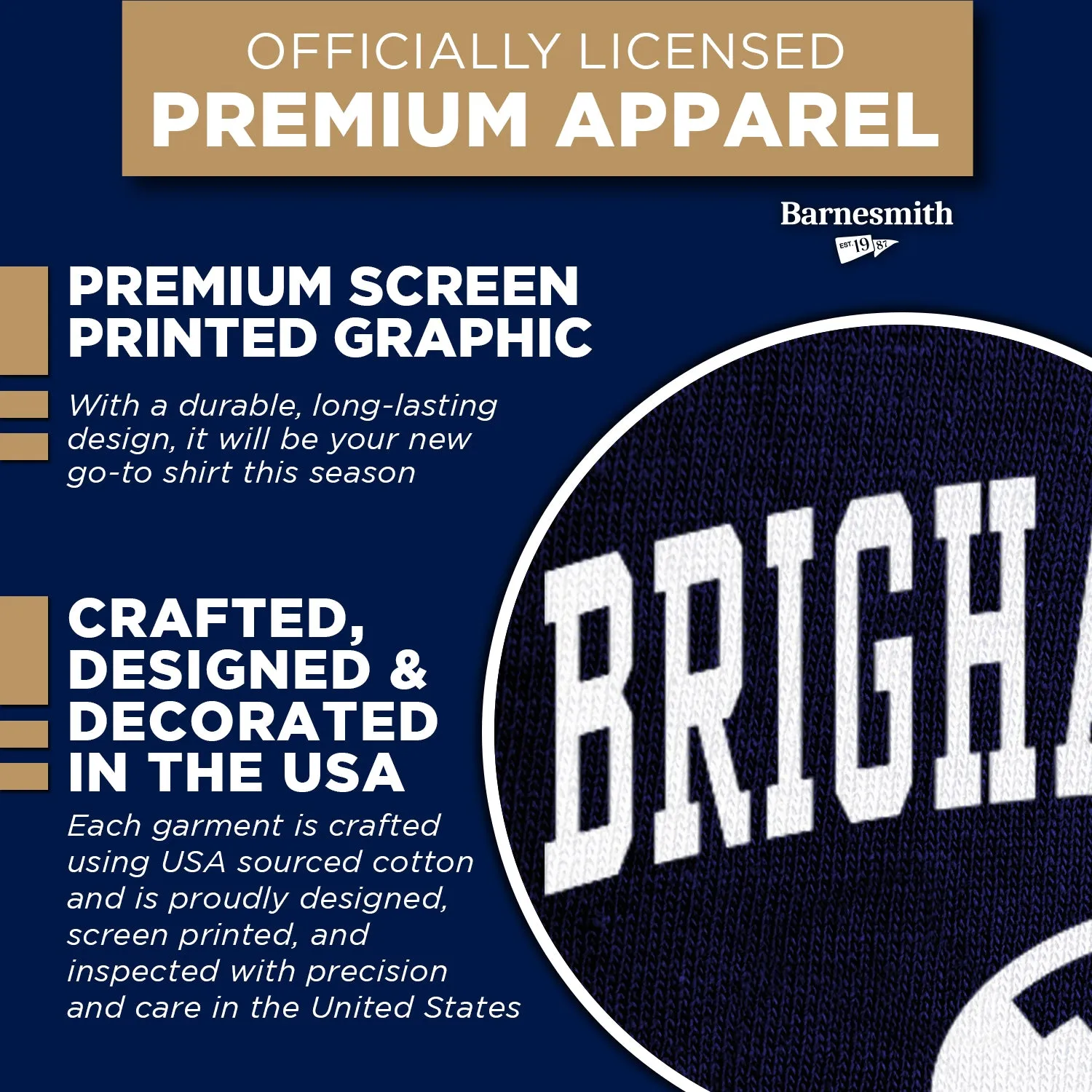 Brigham Young University Heritage T-Shirt (Navy) sold by Barnesmith product image thumbnail 4