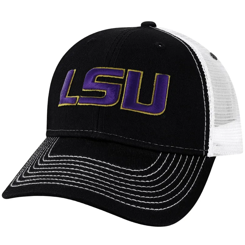 Louisiana State University Sideline Trucker Hat One-Size (Black/White) sold by Barnesmith