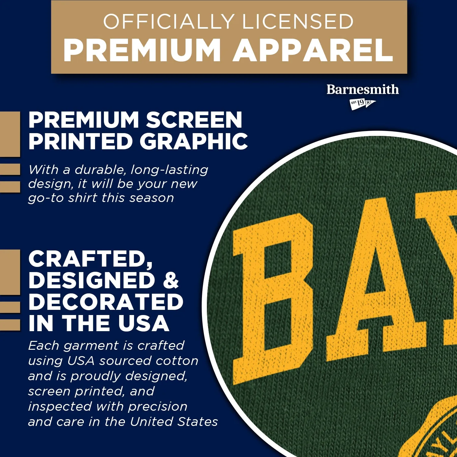 Baylor University Heritage T-Shirt (Hunter Green) sold by Barnesmith product image thumbnail 4