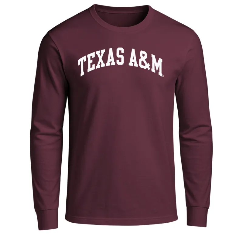 Texas A&M University Classic Long Sleeve T-Shirt (Maroon) sold by Barnesmith