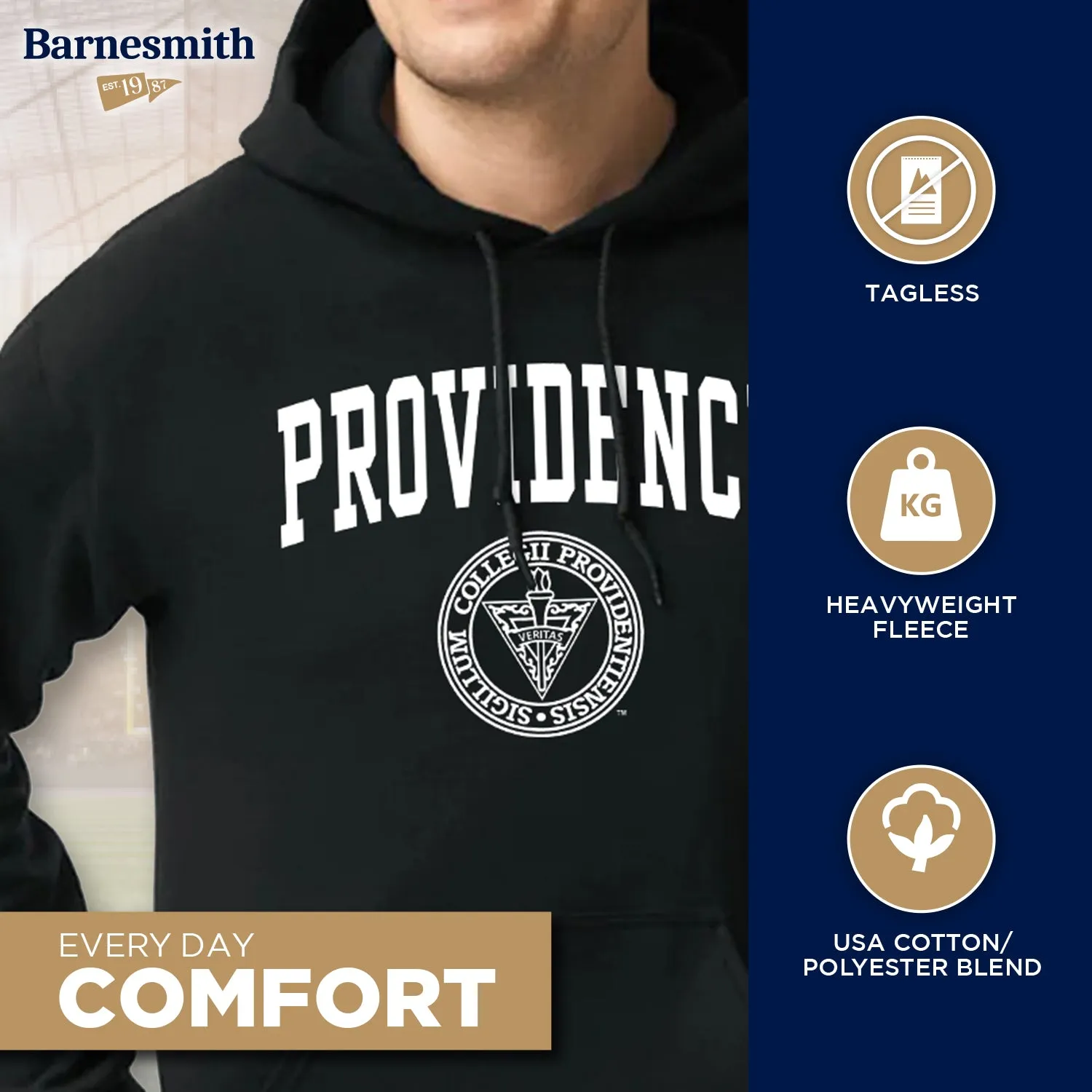 Providence College Heritage Hooded Sweatshirt (Black) sold by Barnesmith product image thumbnail 3