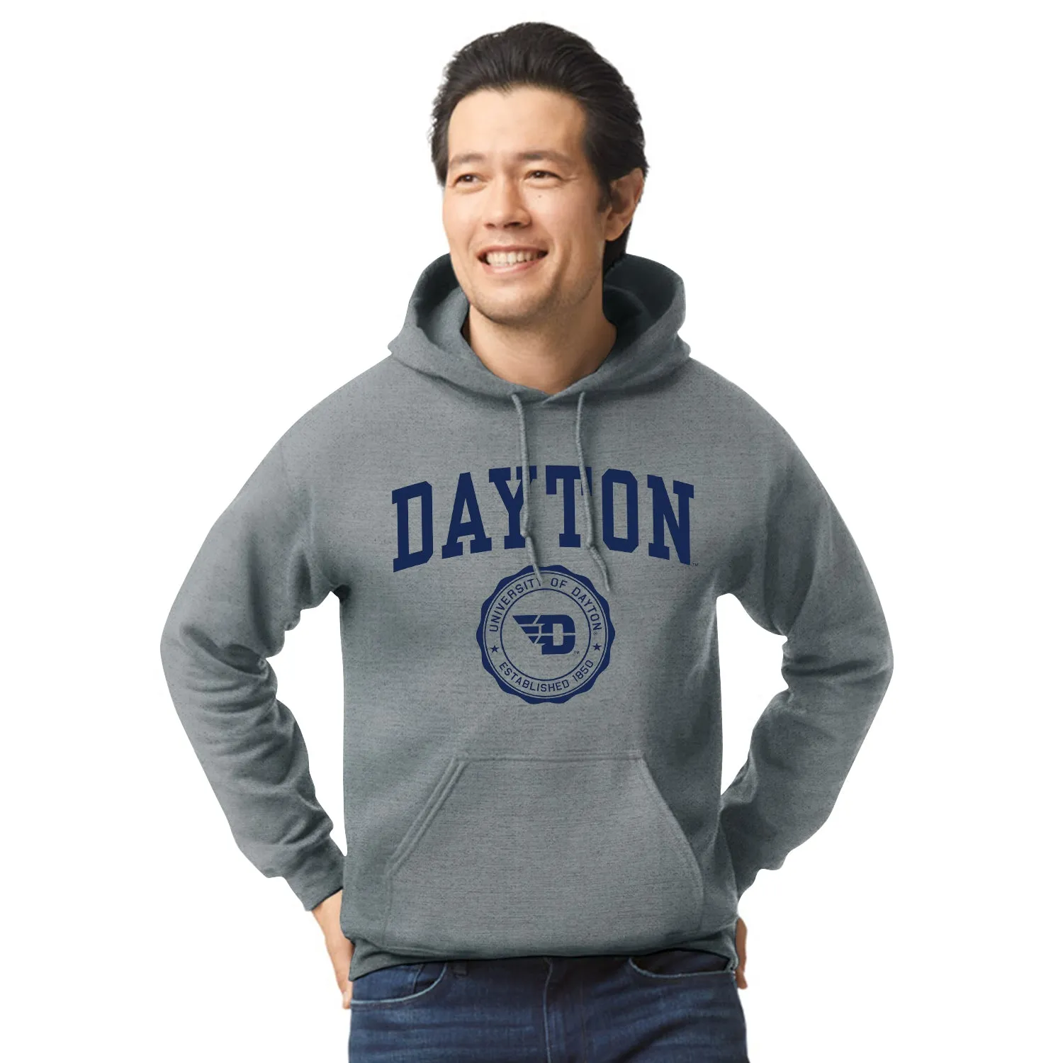 University of Dayton Heritage Hooded Sweatshirt (Charcoal Grey) sold by Barnesmith product image thumbnail 2