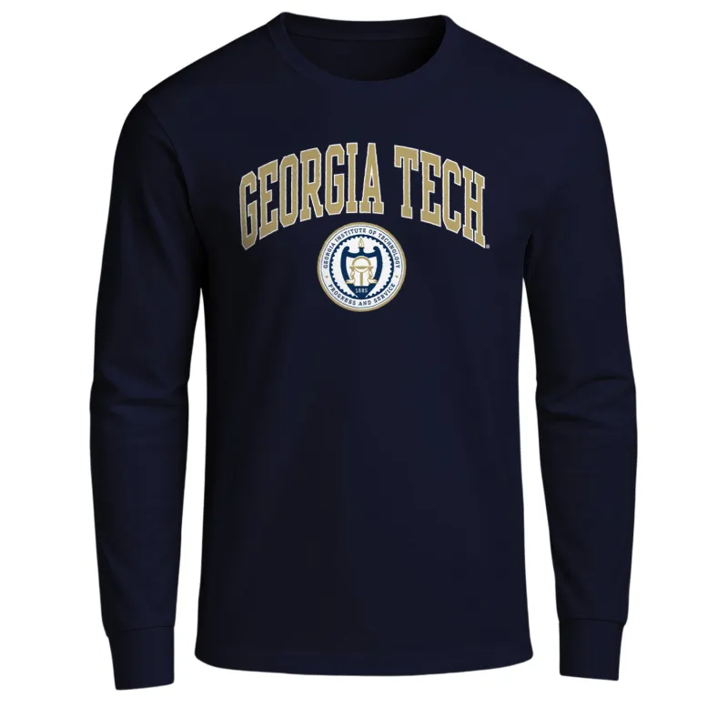 Georgia Institute of Technology Heritage Long Sleeve T-Shirt (Navy) sold by Barnesmith