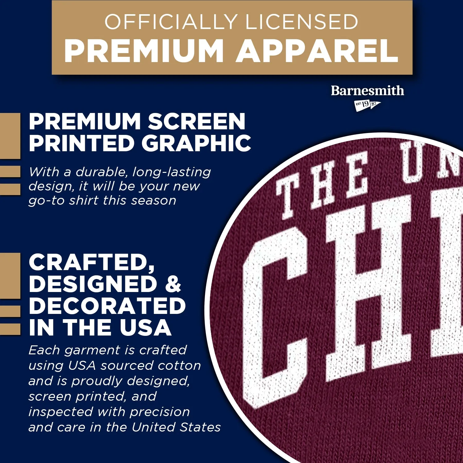 University of Chicago Classic T-Shirt (Maroon) sold by Barnesmith product image thumbnail 4