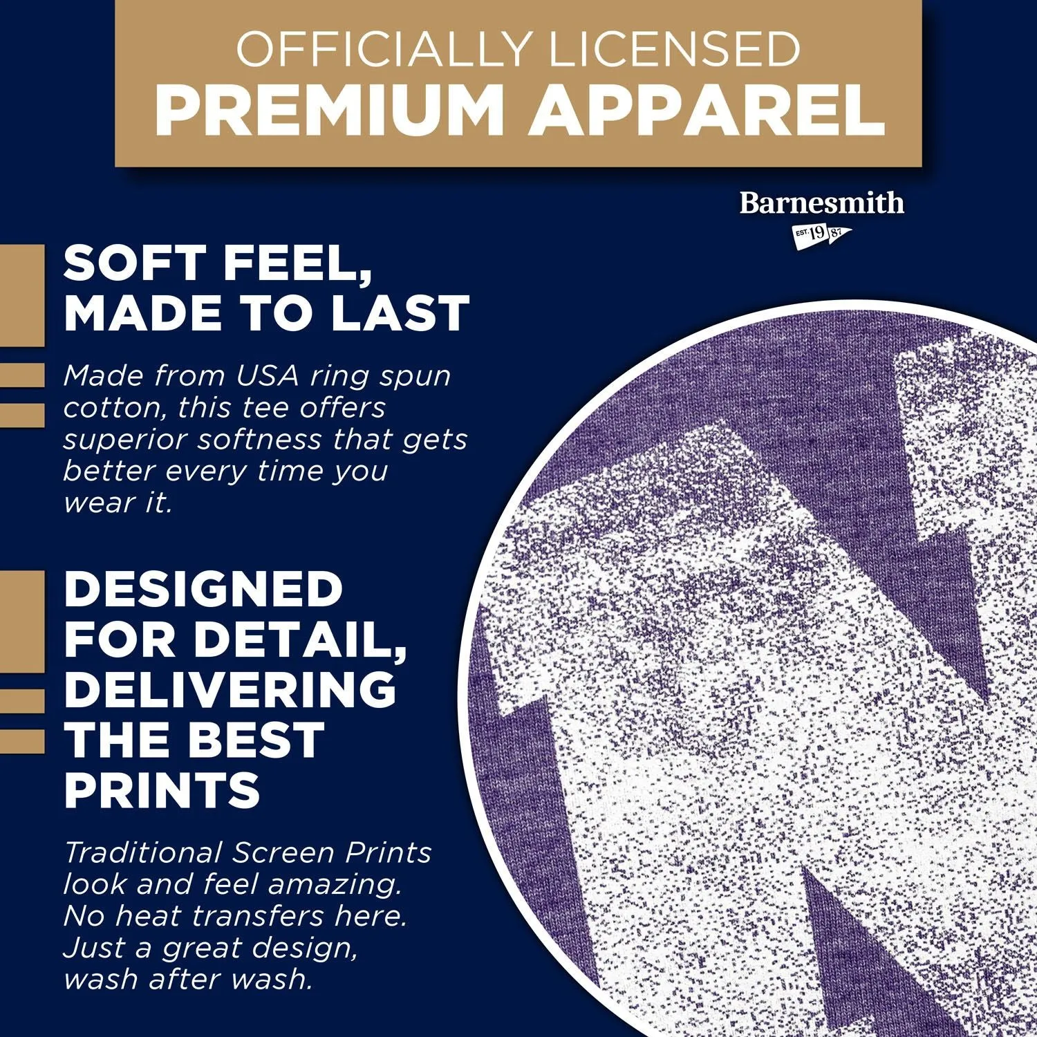 New York University Short-Sleeve Laude T-Shirt (Purple) sold by Barnesmith product image thumbnail 5