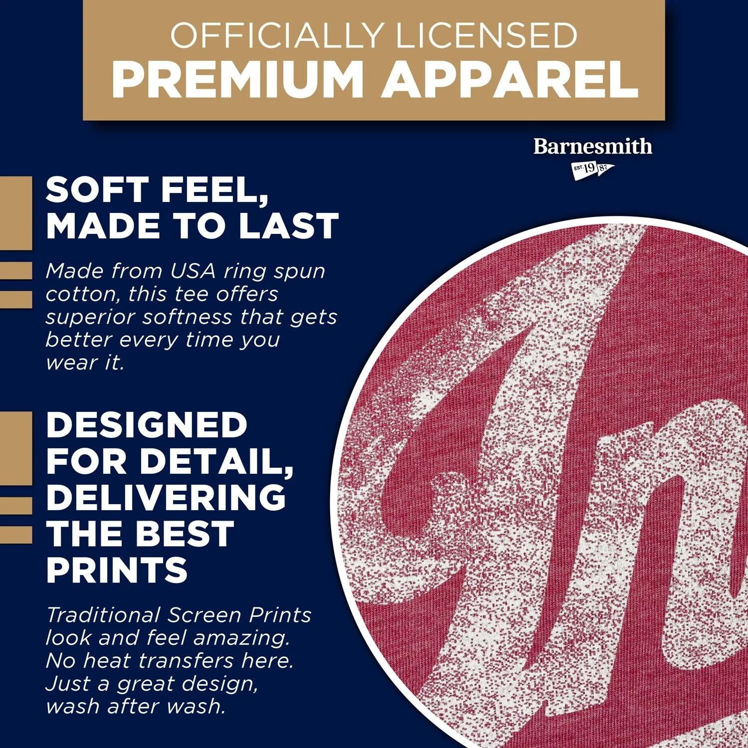 Indiana University Short-Sleeve Laude T-Shirt (Cardinal) sold by Barnesmith product image thumbnail 5