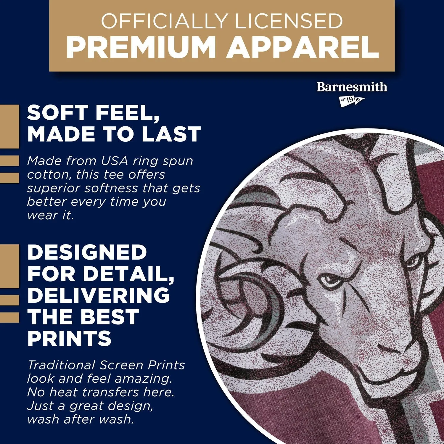 Fordham University Short-Sleeve Laude T-Shirt (Maroon) sold by Barnesmith product image thumbnail 5