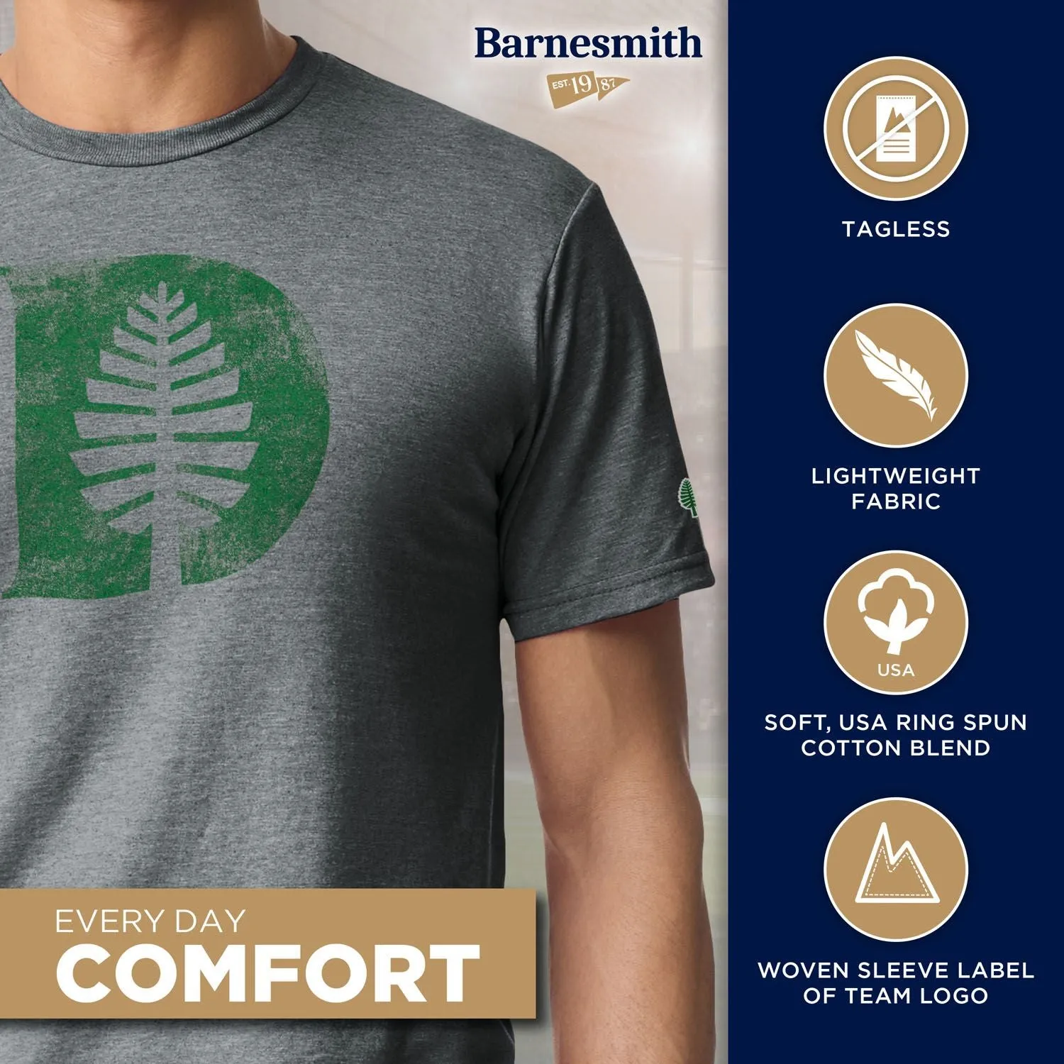Dartmouth College Short-Sleeve Laude T-Shirt (Graphite) sold by Barnesmith product image thumbnail 4
