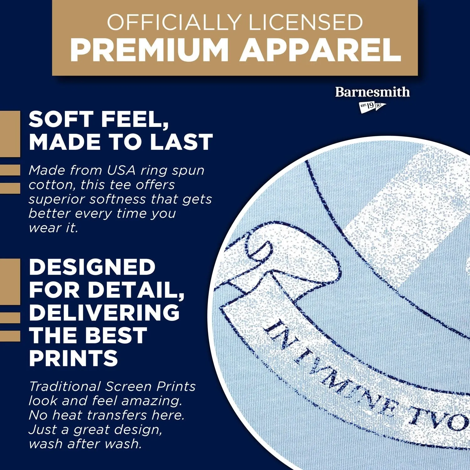 Columbia University Short-Sleeve Laude T-Shirt (Light Blue) sold by Barnesmith product image thumbnail 5