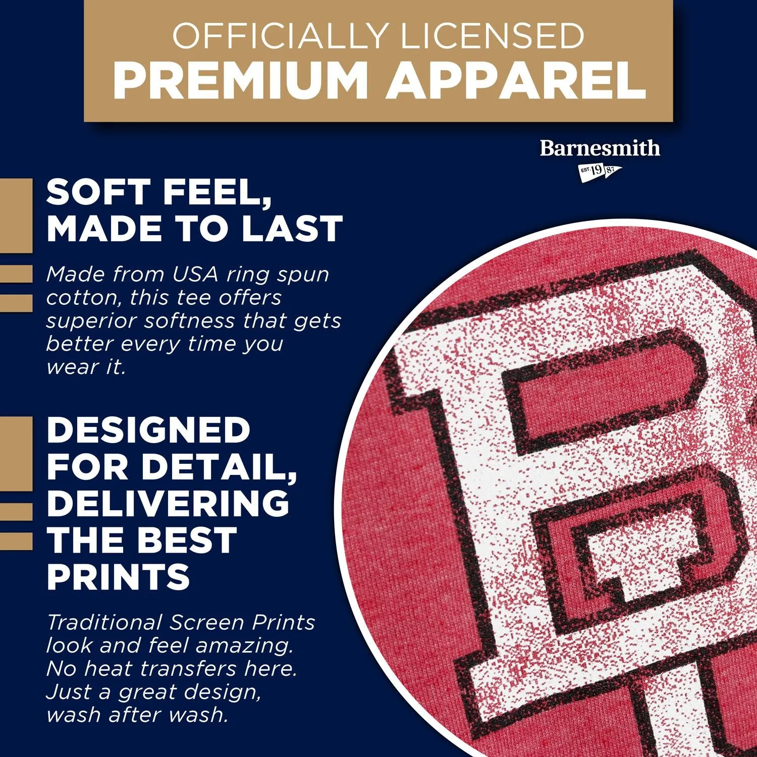 Boston University Short-Sleeve Laude T-Shirt (Red) sold by Barnesmith product image thumbnail 5