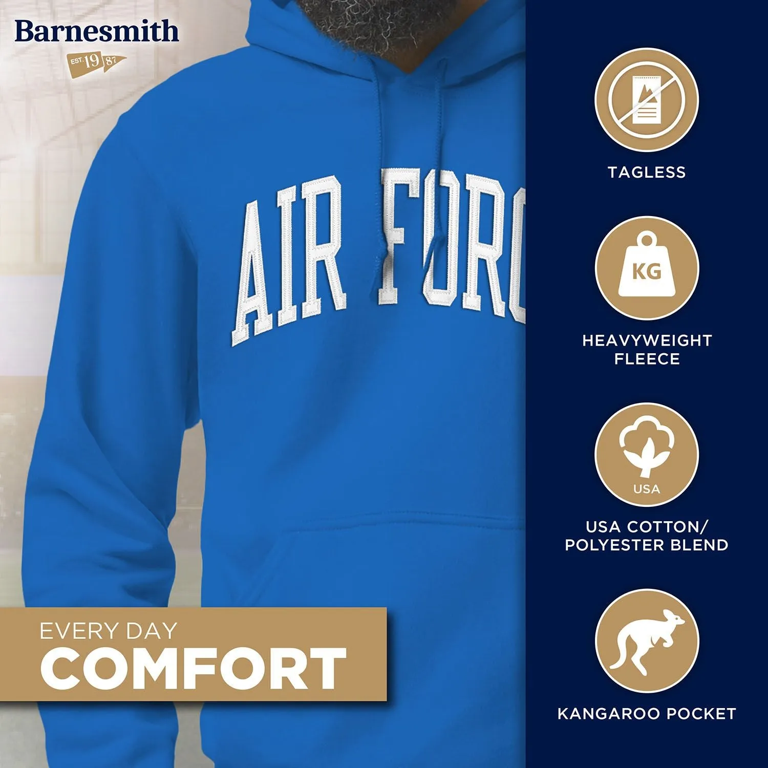 Air Force Veritas Hooded Sweatshirt (Royal Blue) sold by Barnesmith product image thumbnail 3