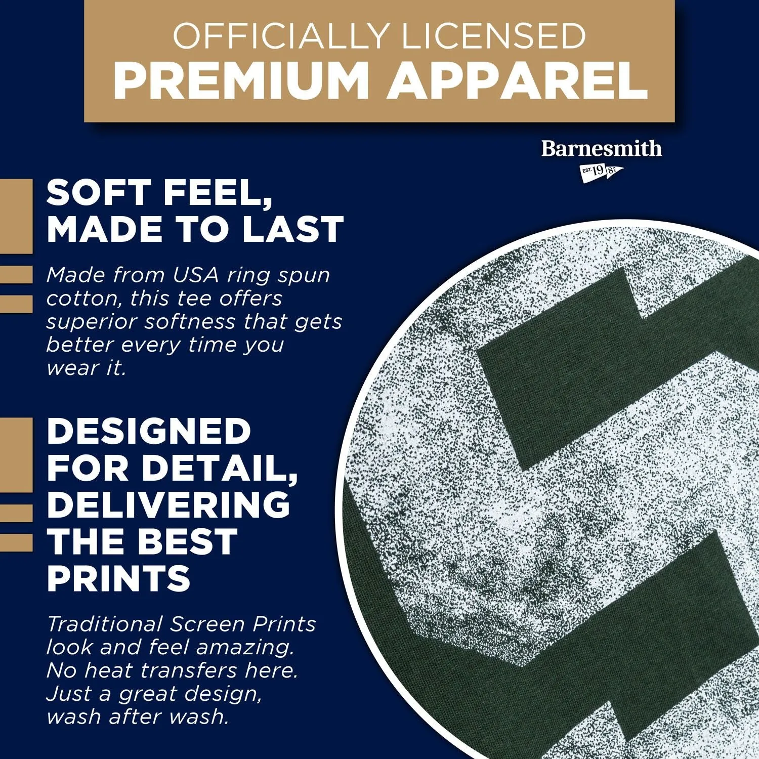 Michigan State University Short-Sleeve Laude T-Shirt (Hunter Green) sold by Barnesmith product image thumbnail 5