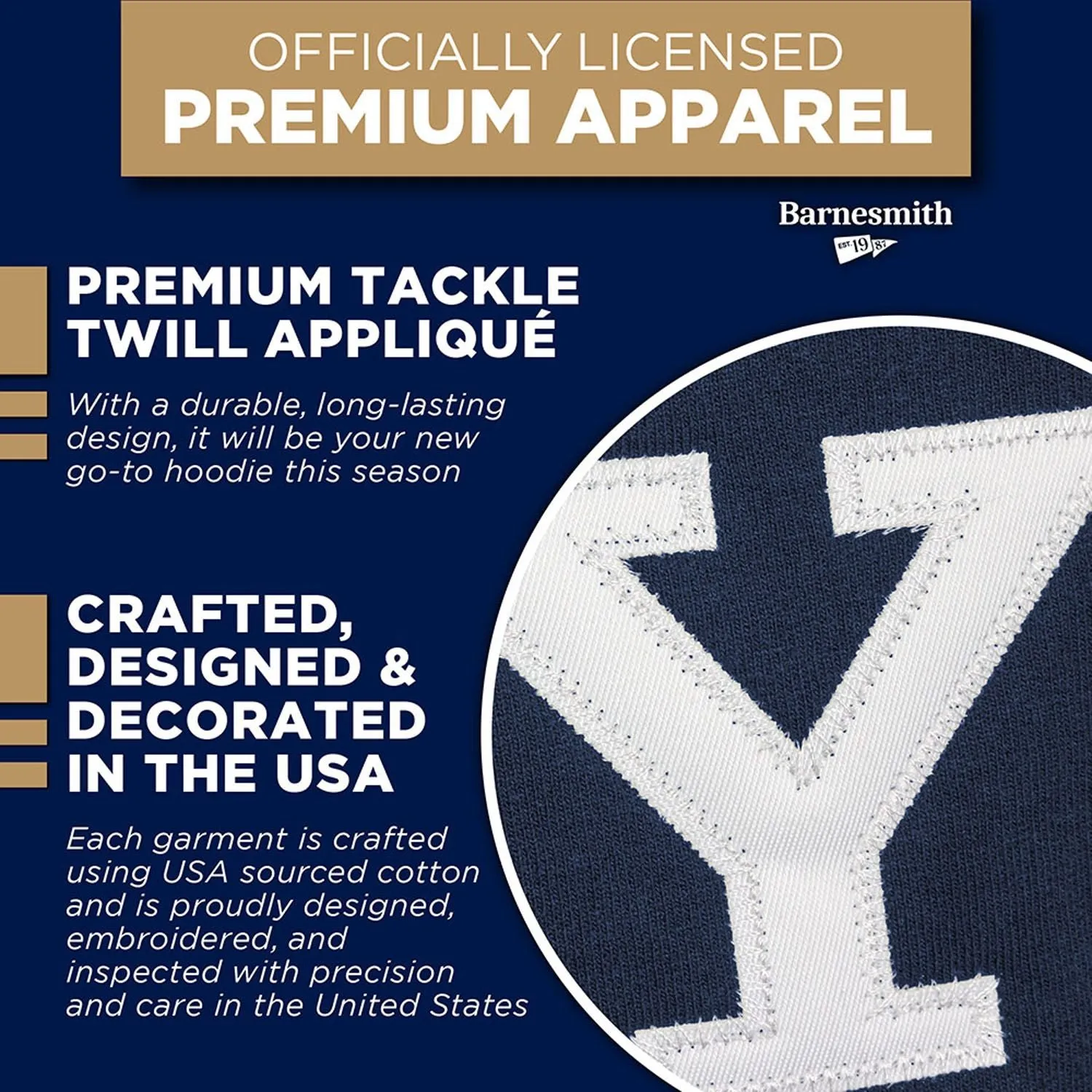 Yale University Veritas Hooded Sweatshirt (Navy) sold by Barnesmith product image thumbnail 4