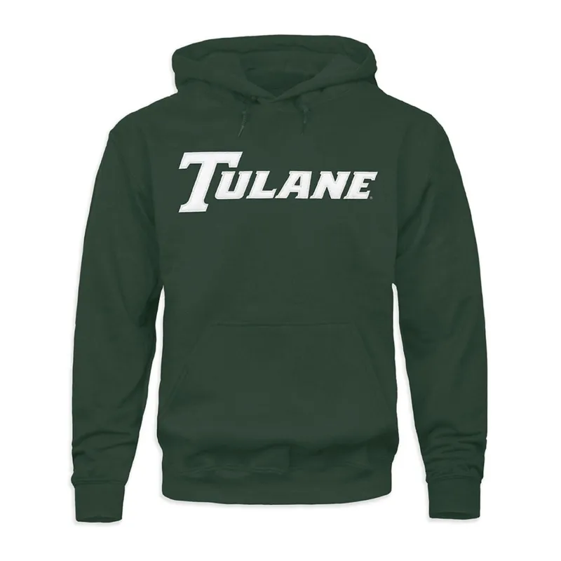 Tulane University Veritas Hooded Sweatshirt (Hunter Green) made by Barnesmith