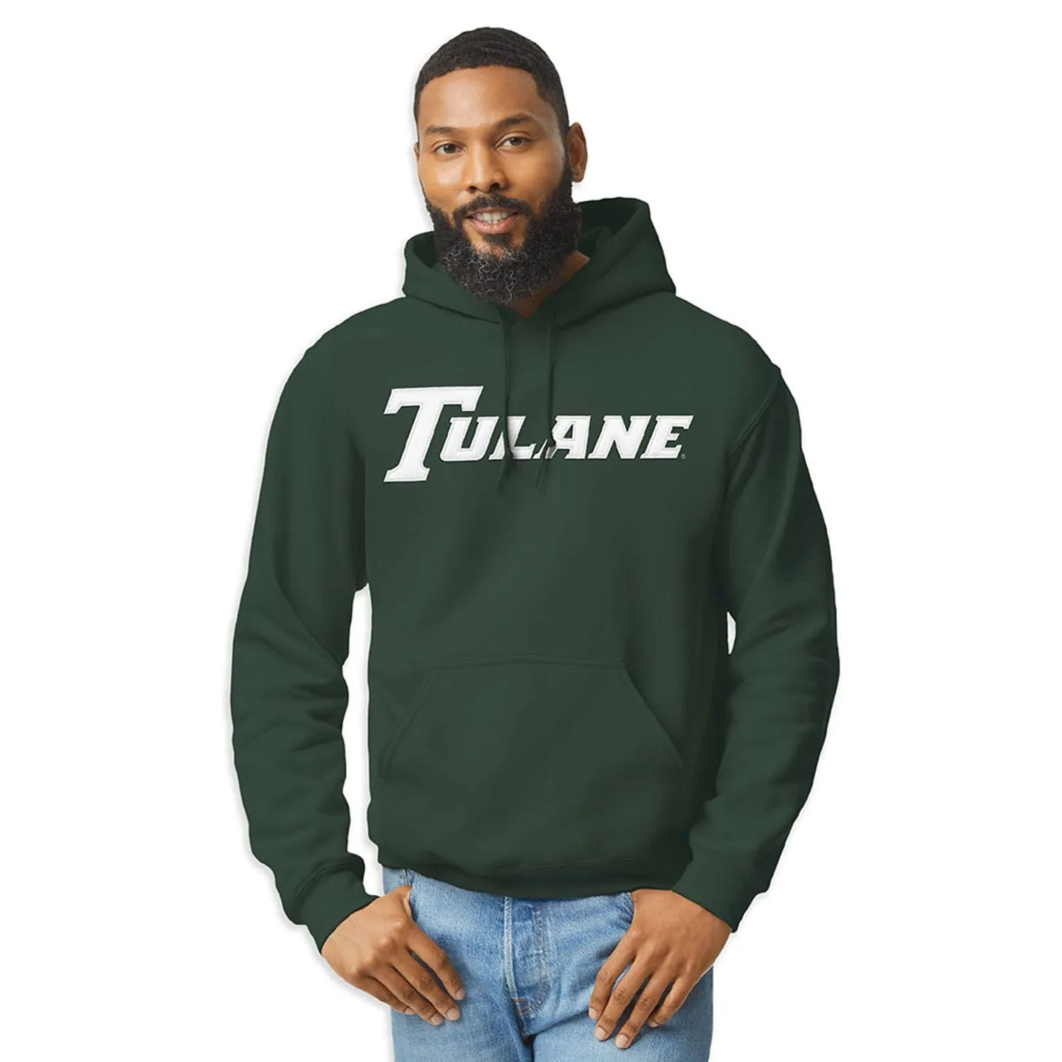 Tulane University Veritas Hooded Sweatshirt (Hunter Green) sold by Barnesmith product image thumbnail 2