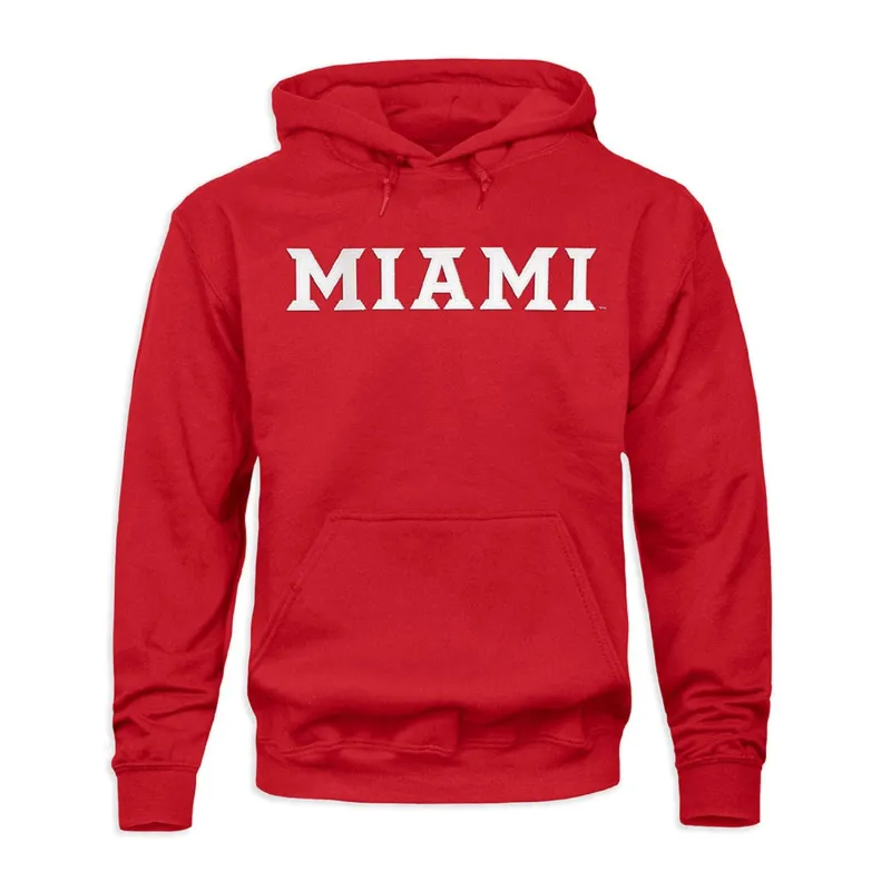 Miami University Veritas Hooded Sweatshirt (Red) sold by Barnesmith