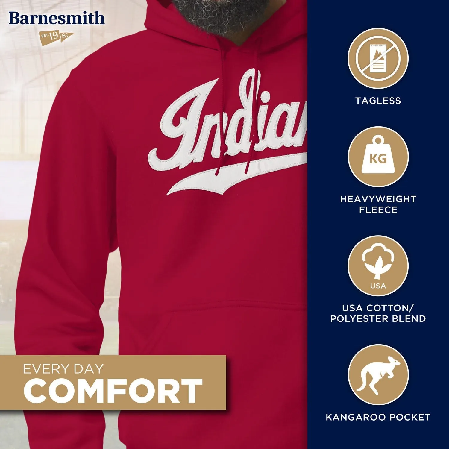 Indiana University Veritas Hooded Sweatshirt (Cardinal) sold by Barnesmith product image thumbnail 3