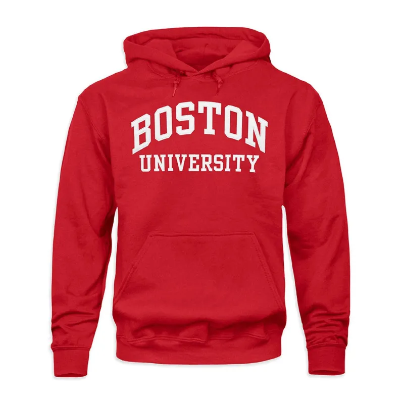 Boston University Veritas Hooded Sweatshirt (Red) sold by Barnesmith