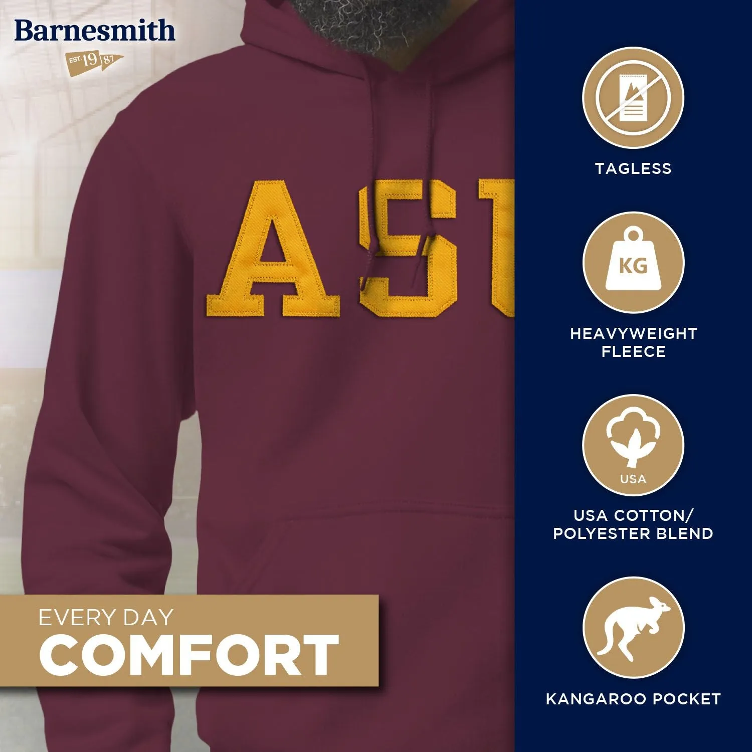 Arizona State University Veritas Hooded Sweatshirt (Maroon) sold by Barnesmith product image thumbnail 3
