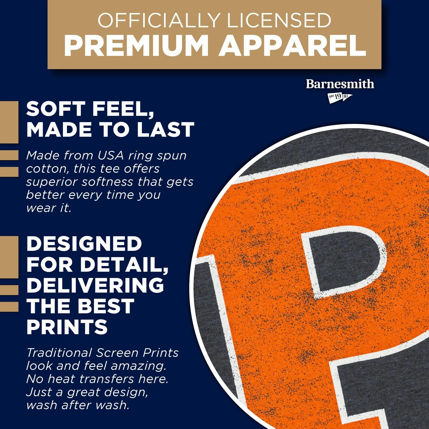 Princeton University Short-Sleeve Laude T-Shirt (Dark Grey) sold by Barnesmith product image thumbnail 5