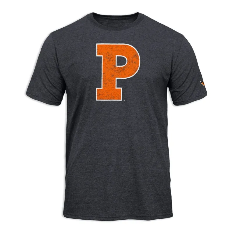 Princeton University Short-Sleeve Laude T-Shirt (Dark Grey) sold by Barnesmith