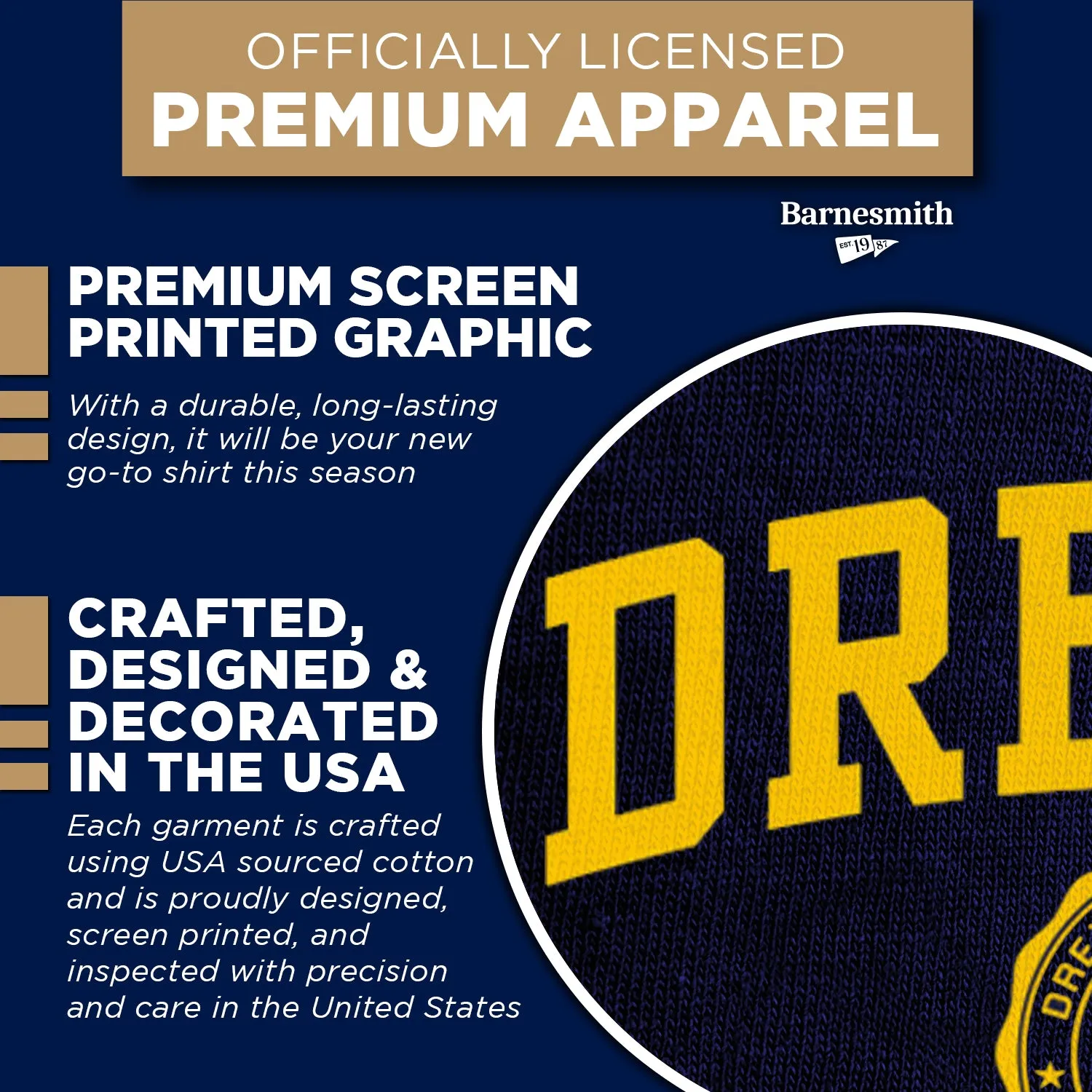 Drexel University Heritage T-Shirt (Navy) sold by Barnesmith product image thumbnail 4