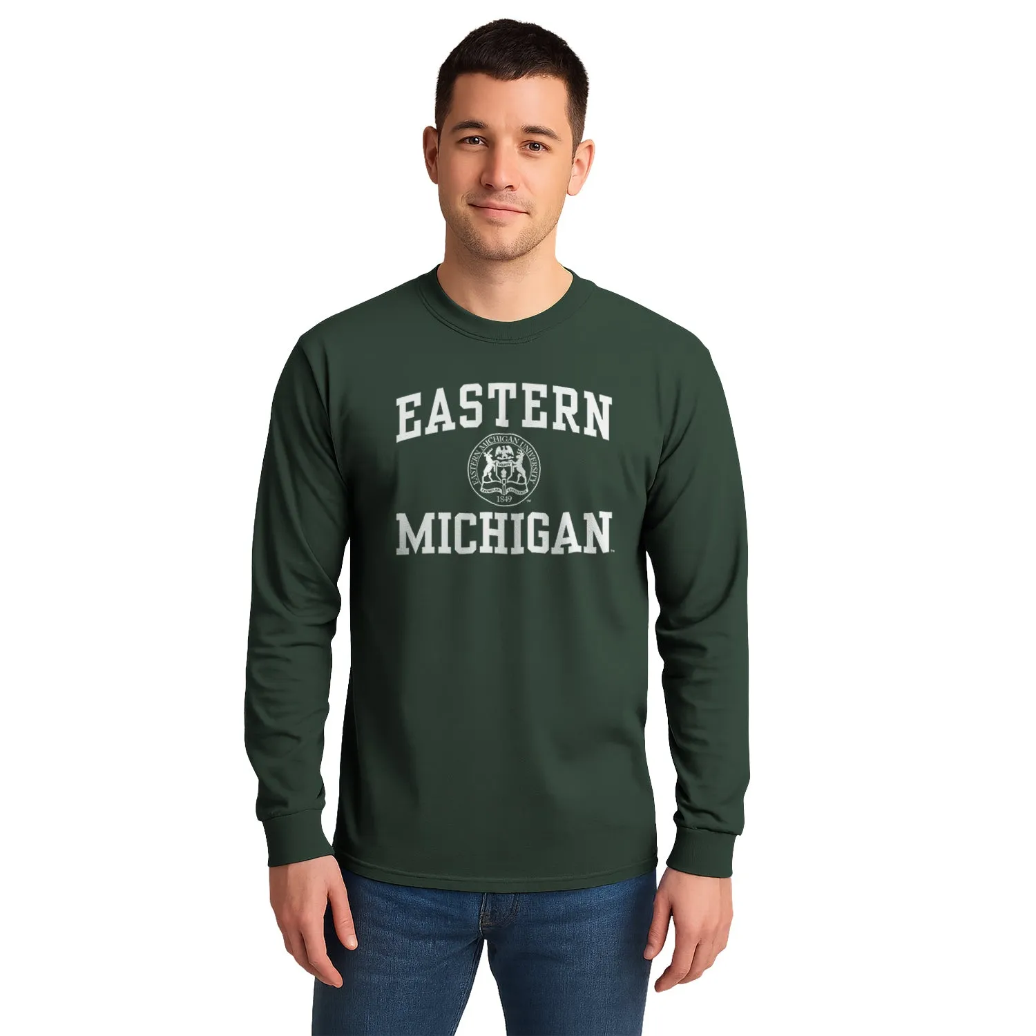 Eastern Michigan University Heritage Long Sleeve T-Shirt (Hunter Green) sold by Barnesmith product image thumbnail 2