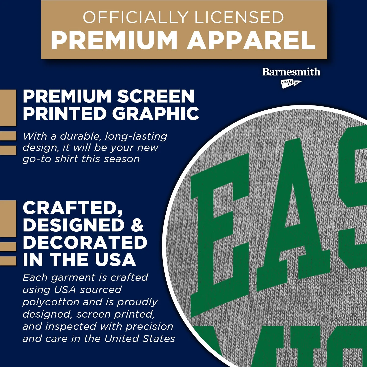 Eastern Michigan University Classic T-Shirt (Charcoal Grey) sold by Barnesmith product image thumbnail 4