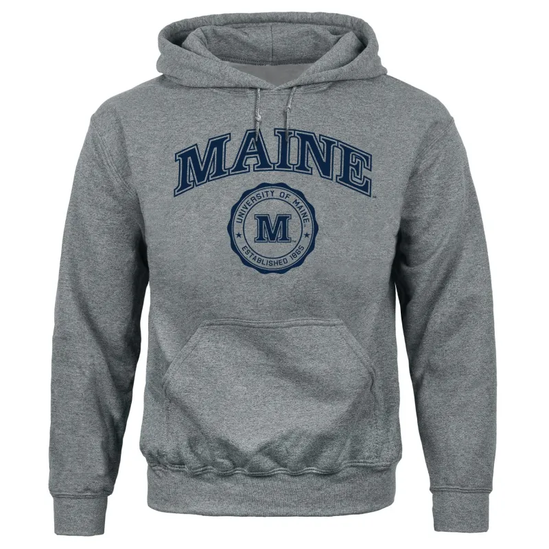 University of Maine Heritage Hooded Sweatshirt (Charcoal Grey) sold by Barnesmith