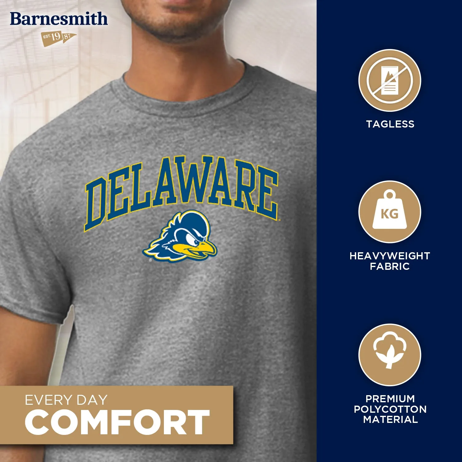 University of Delaware Spirit T-Shirt (Charcoal Grey) sold by Barnesmith product image thumbnail 3