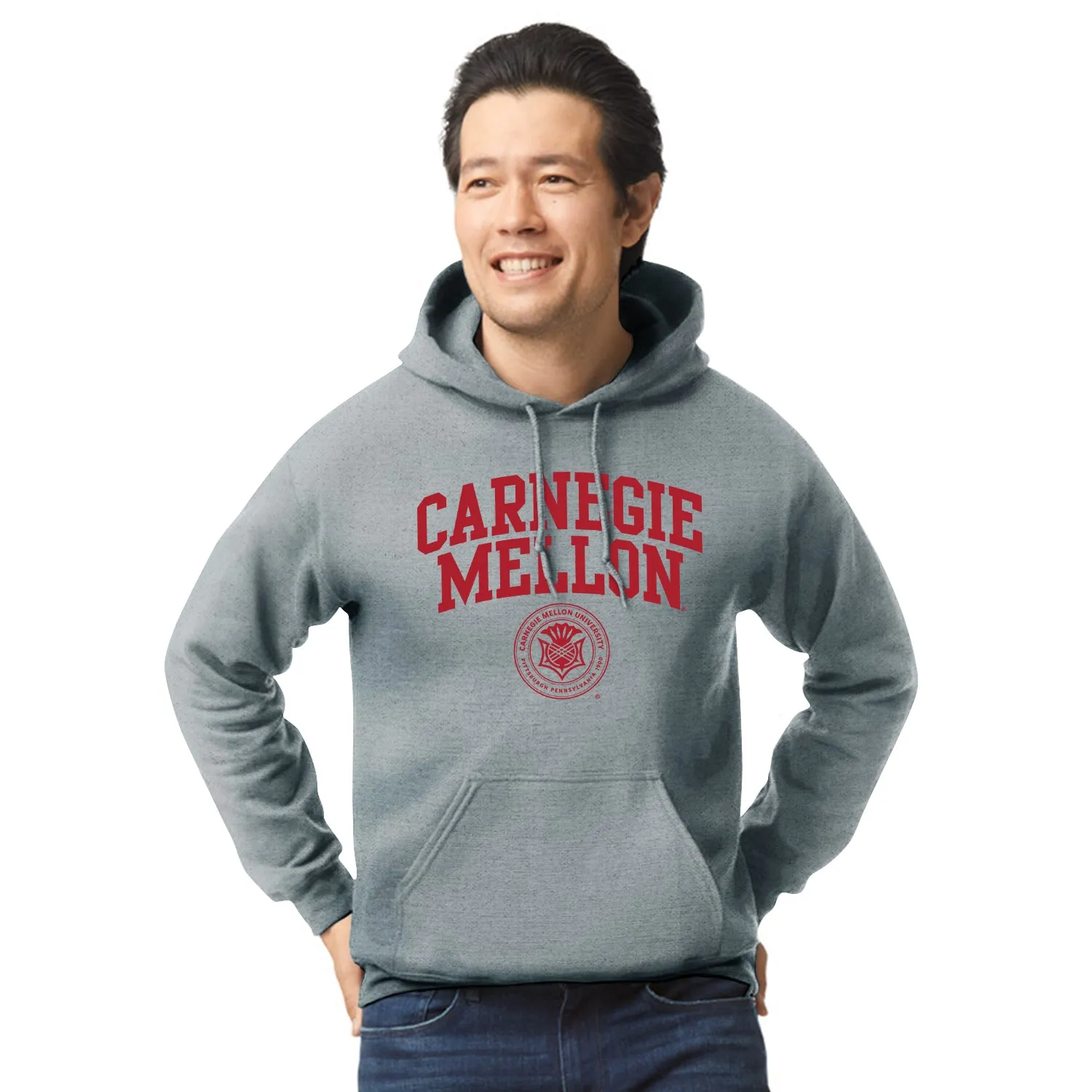 Carnegie Mellon University Heritage Hooded Sweatshirt (Charcoal Grey) sold by Barnesmith product image thumbnail 2